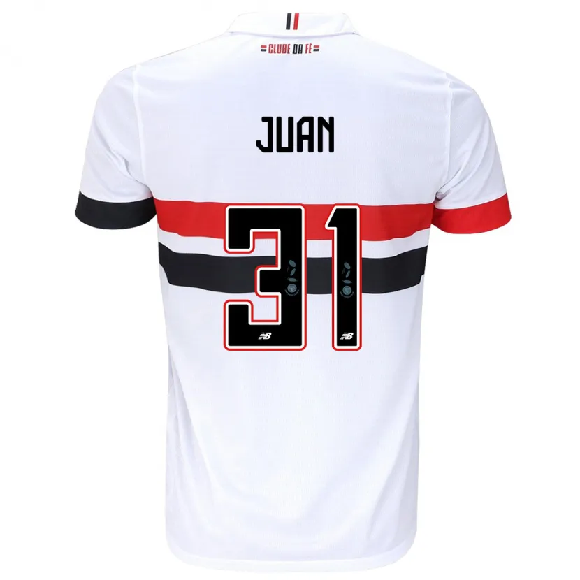 Danxen Kinderen Juan #31 Wit Rood Zwart Thuisshirt Thuistenue 2024/25 T-Shirt