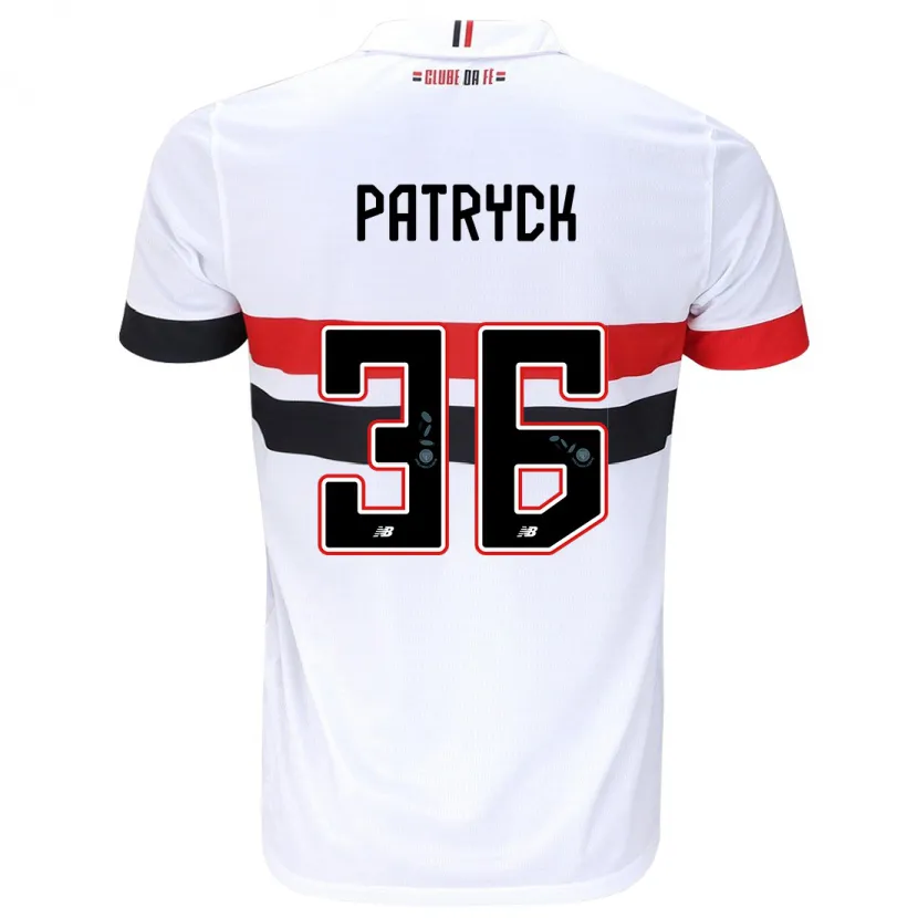 Danxen Kinderen Patryck #36 Wit Rood Zwart Thuisshirt Thuistenue 2024/25 T-Shirt