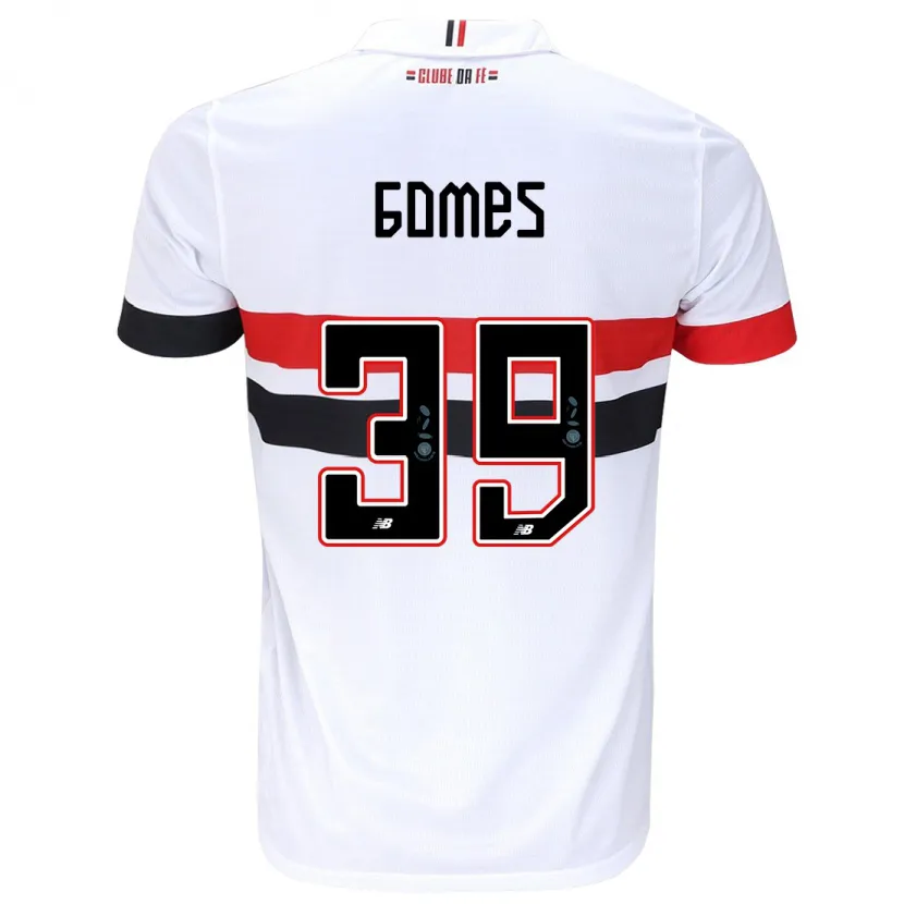 Danxen Kinderen William Gomes #39 Wit Rood Zwart Thuisshirt Thuistenue 2024/25 T-Shirt