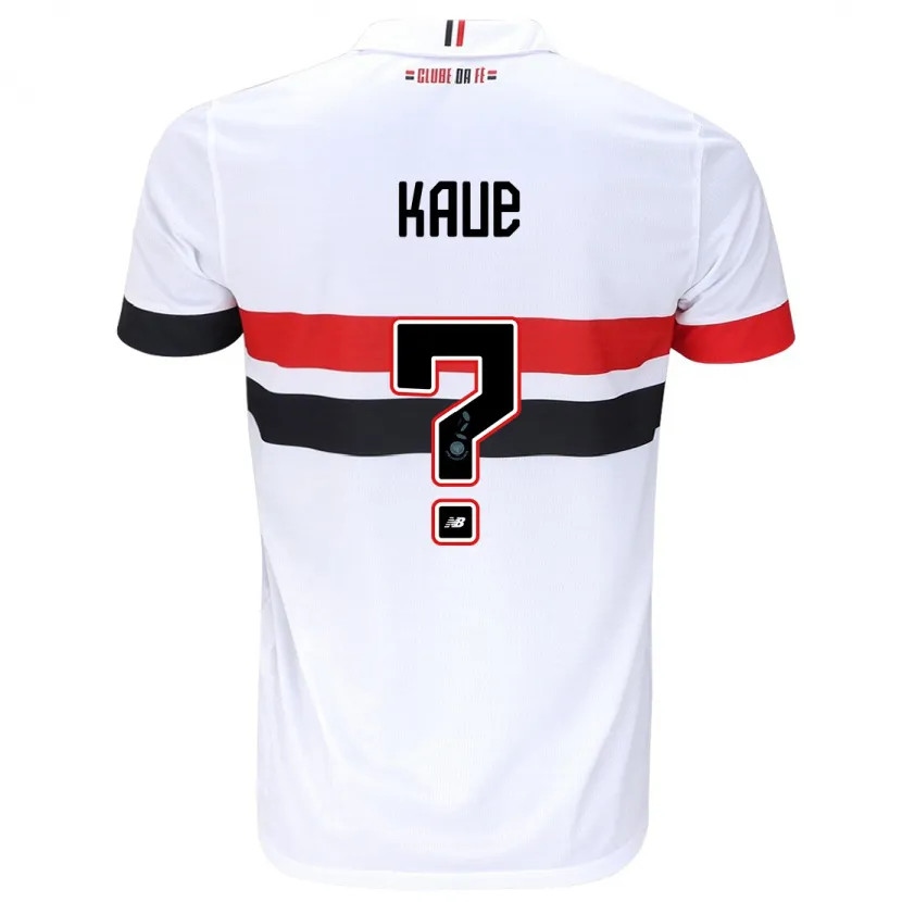 Danxen Kinderen Kauê Alves #0 Wit Rood Zwart Thuisshirt Thuistenue 2024/25 T-Shirt