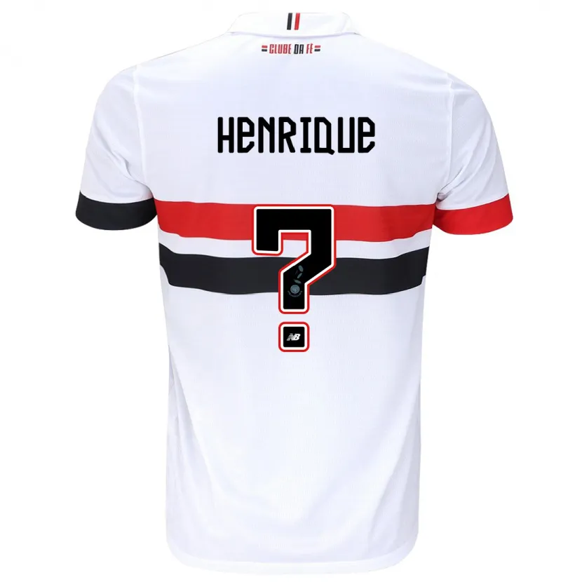 Danxen Kinderen Luiz Henrique #0 Wit Rood Zwart Thuisshirt Thuistenue 2024/25 T-Shirt