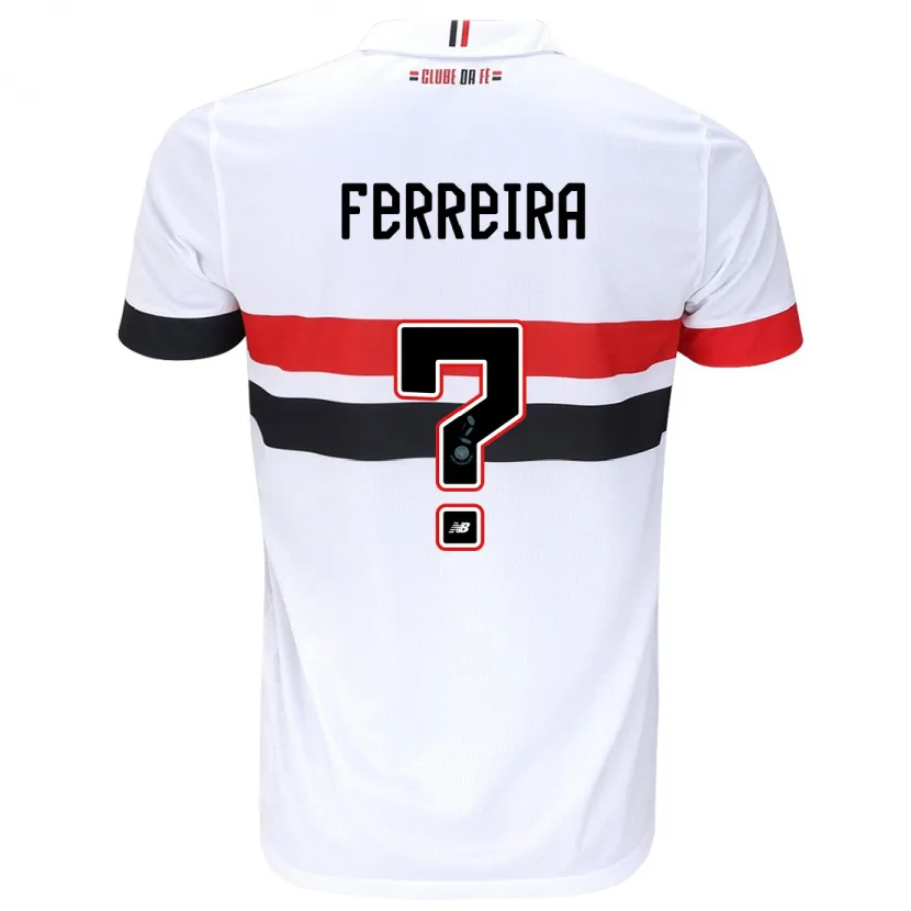 Danxen Kinderen Lucas Ferreira #0 Wit Rood Zwart Thuisshirt Thuistenue 2024/25 T-Shirt