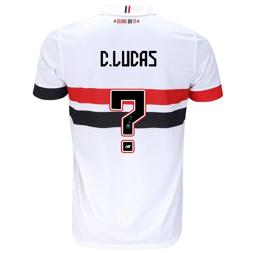 Danxen Kinderen Cauã Lucas #0 Wit Rood Zwart Thuisshirt Thuistenue 2024/25 T-Shirt