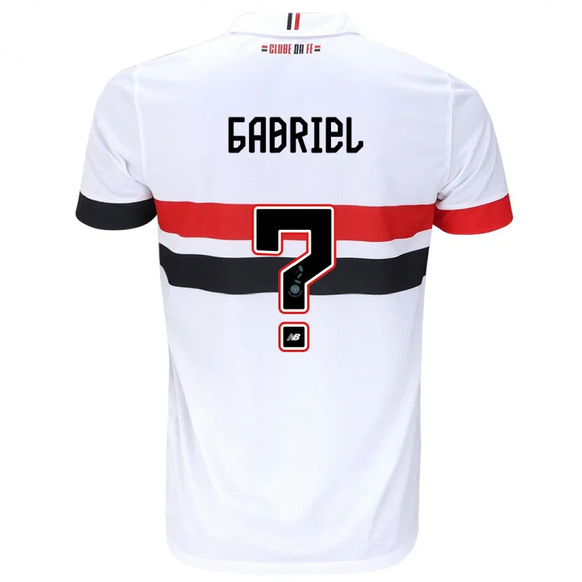 Danxen Kinderen Gabriel Bruno #0 Wit Rood Zwart Thuisshirt Thuistenue 2024/25 T-Shirt