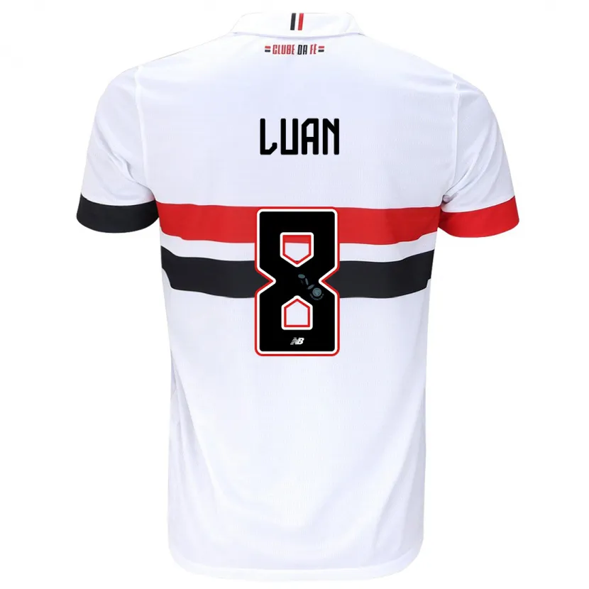 Danxen Kinderen Luan #8 Wit Rood Zwart Thuisshirt Thuistenue 2024/25 T-Shirt