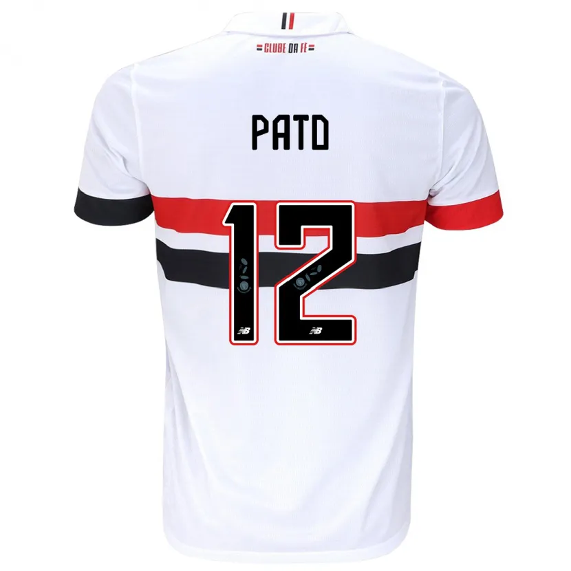 Danxen Kinderen Alexandre Pato #12 Wit Rood Zwart Thuisshirt Thuistenue 2024/25 T-Shirt