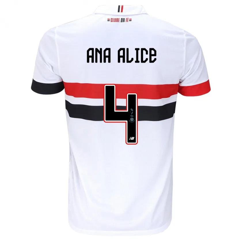 Danxen Kinderen Ana Alice Luciano Da Silva #4 Wit Rood Zwart Thuisshirt Thuistenue 2024/25 T-Shirt