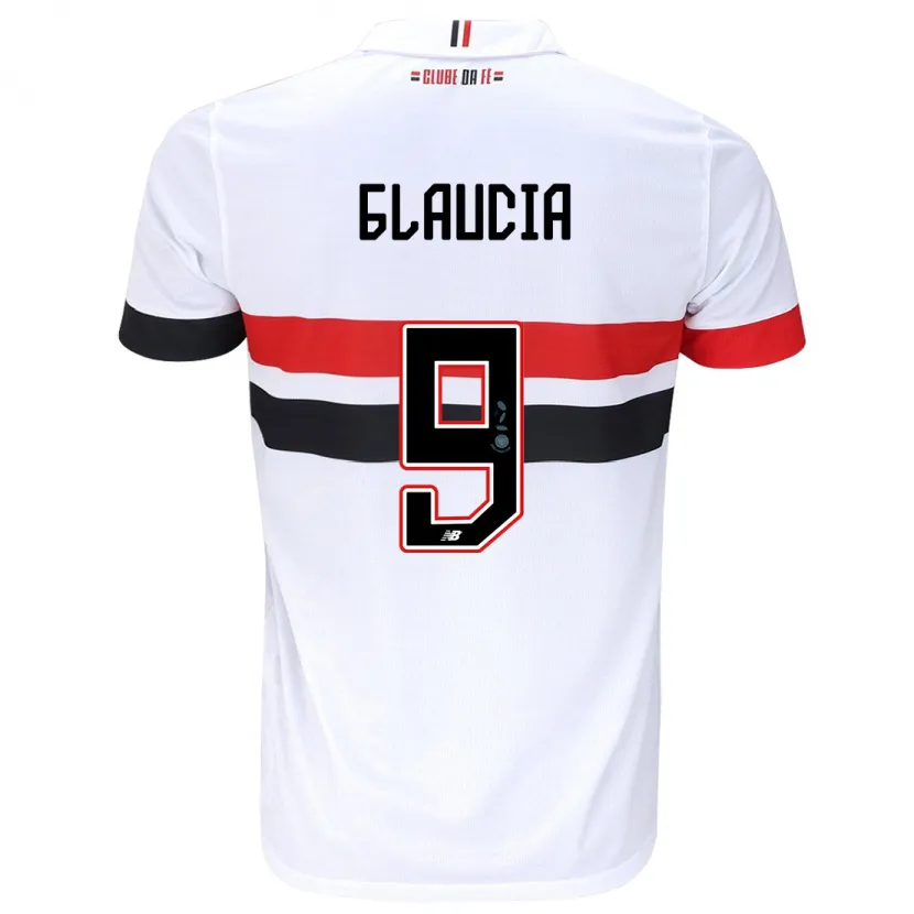 Danxen Kinderen Glaucia #9 Wit Rood Zwart Thuisshirt Thuistenue 2024/25 T-Shirt