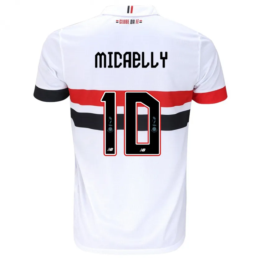 Danxen Kinderen Micaelly #10 Wit Rood Zwart Thuisshirt Thuistenue 2024/25 T-Shirt