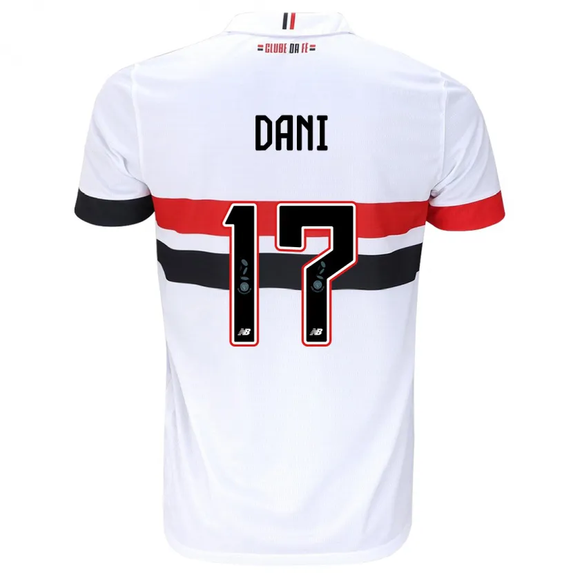 Danxen Kinderen Dani #17 Wit Rood Zwart Thuisshirt Thuistenue 2024/25 T-Shirt