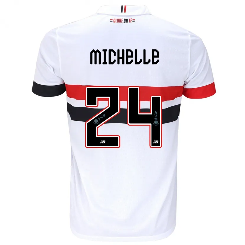 Danxen Kinderen Michelle #24 Wit Rood Zwart Thuisshirt Thuistenue 2024/25 T-Shirt