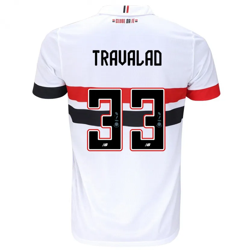 Danxen Kinderen Rafa Travalão #33 Wit Rood Zwart Thuisshirt Thuistenue 2024/25 T-Shirt