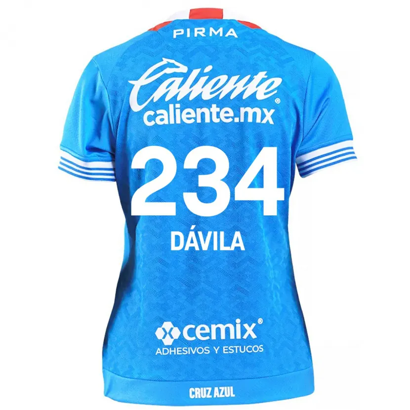 Danxen Kinderen Emilio Dávila #234 Hemelsblauw Thuisshirt Thuistenue 2024/25 T-Shirt