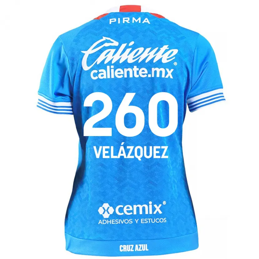 Danxen Kinderen Víctor Velázquez #260 Hemelsblauw Thuisshirt Thuistenue 2024/25 T-Shirt