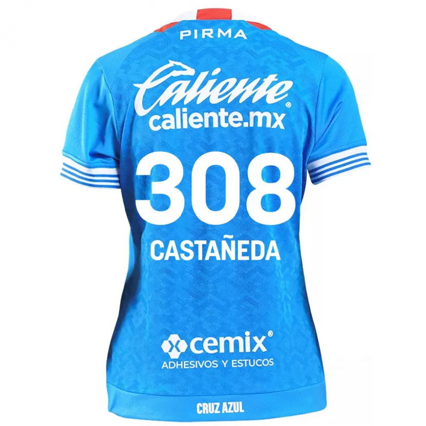 Danxen Kinderen Emiliano Castañeda #308 Hemelsblauw Thuisshirt Thuistenue 2024/25 T-Shirt