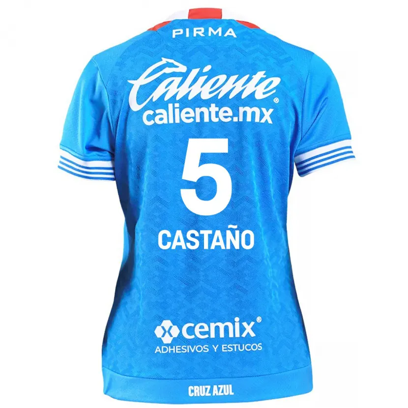 Danxen Kinderen Kevin Castaño #5 Hemelsblauw Thuisshirt Thuistenue 2024/25 T-Shirt