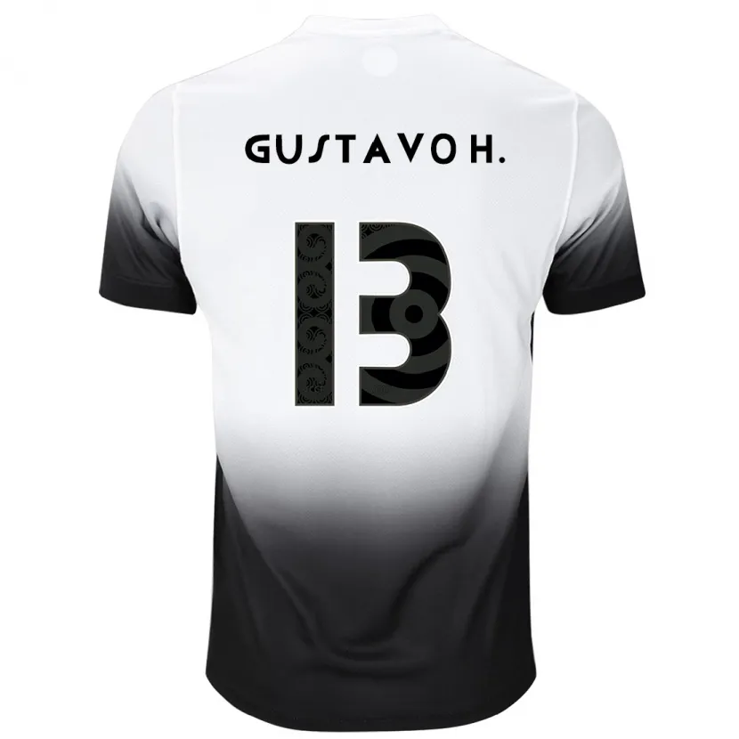 Danxen Kinderen Gustavo Henrique #13 Wit Zwart Thuisshirt Thuistenue 2024/25 T-Shirt