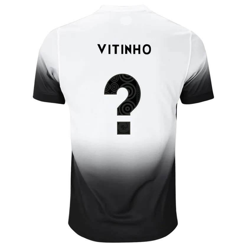 Danxen Kinderen Vitinho #0 Wit Zwart Thuisshirt Thuistenue 2024/25 T-Shirt