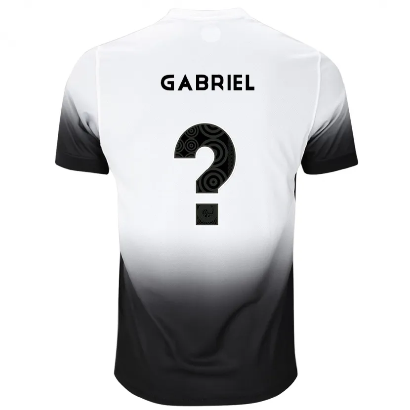 Danxen Kinderen Gabriel #0 Wit Zwart Thuisshirt Thuistenue 2024/25 T-Shirt