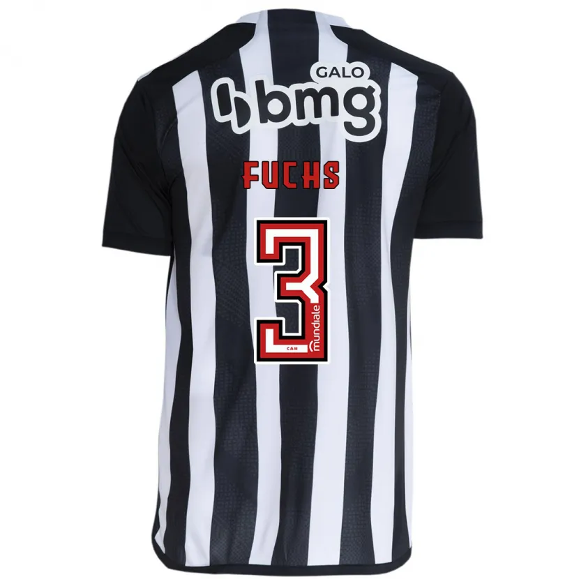 Danxen Kinderen Bruno Fuchs #3 Wit Zwart Thuisshirt Thuistenue 2024/25 T-Shirt