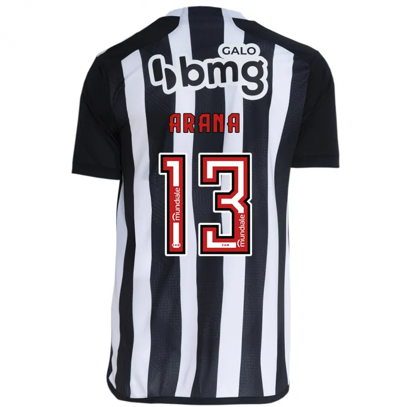 Danxen Kinderen Guilherme Arana #13 Wit Zwart Thuisshirt Thuistenue 2024/25 T-Shirt