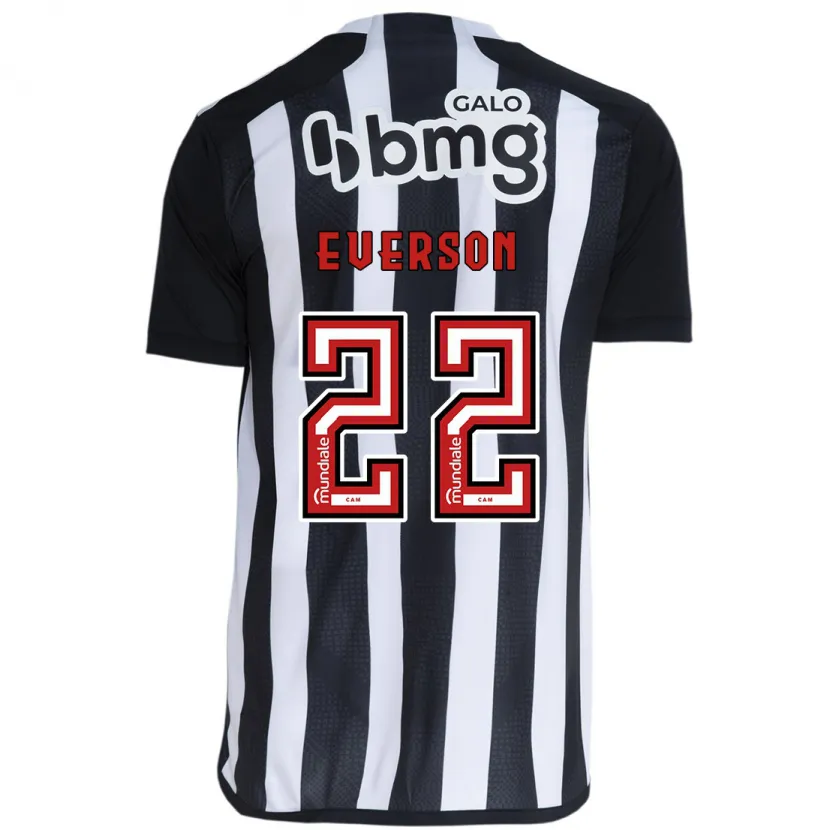 Danxen Kinderen Everson #22 Wit Zwart Thuisshirt Thuistenue 2024/25 T-Shirt