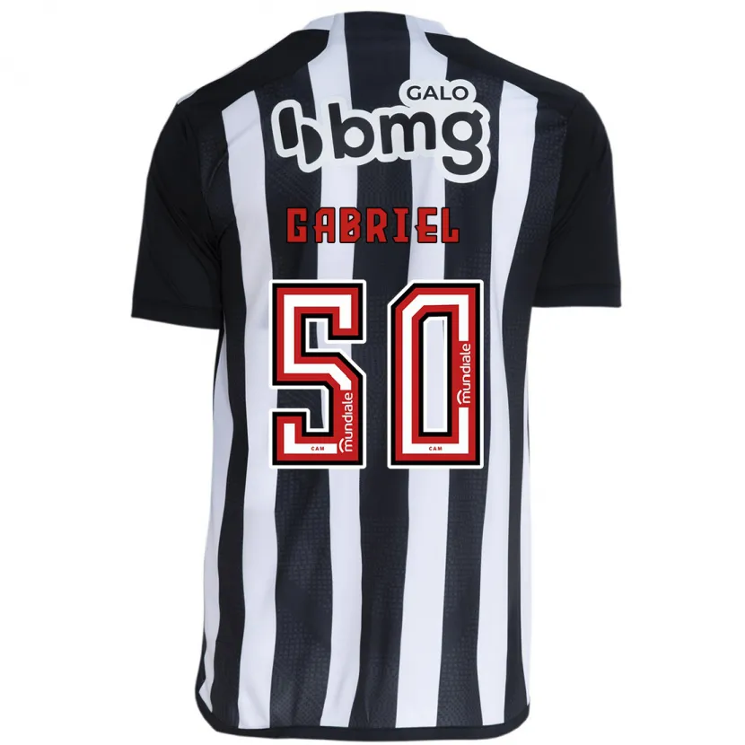 Danxen Kinderen Vitor Gabriel #50 Wit Zwart Thuisshirt Thuistenue 2024/25 T-Shirt