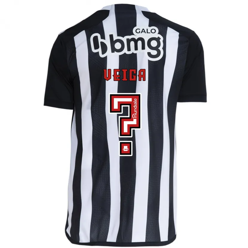 Danxen Kinderen Gustavo Veiga #0 Wit Zwart Thuisshirt Thuistenue 2024/25 T-Shirt