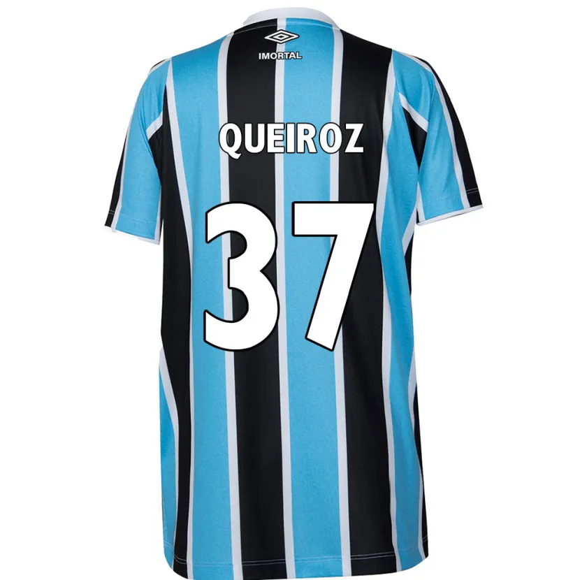 Danxen Kinderen Du Queiroz #37 Blauw Zwart Wit Thuisshirt Thuistenue 2024/25 T-Shirt