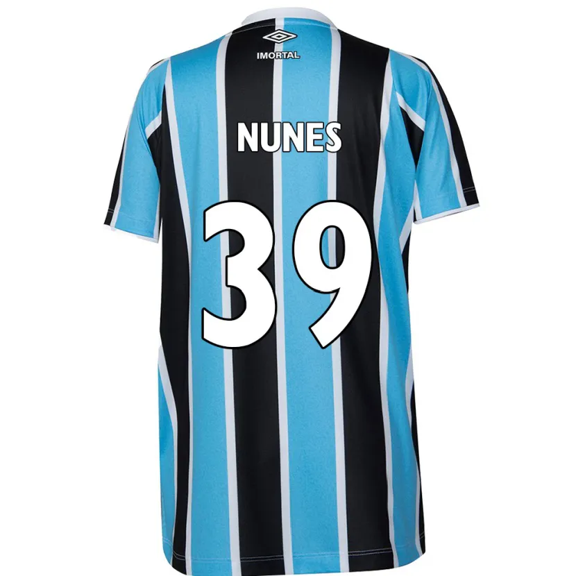 Danxen Kinderen Gustavo Nunes #39 Blauw Zwart Wit Thuisshirt Thuistenue 2024/25 T-Shirt