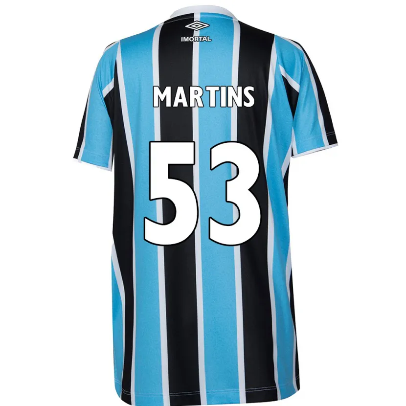 Danxen Kinderen Gustavo Martins #53 Blauw Zwart Wit Thuisshirt Thuistenue 2024/25 T-Shirt