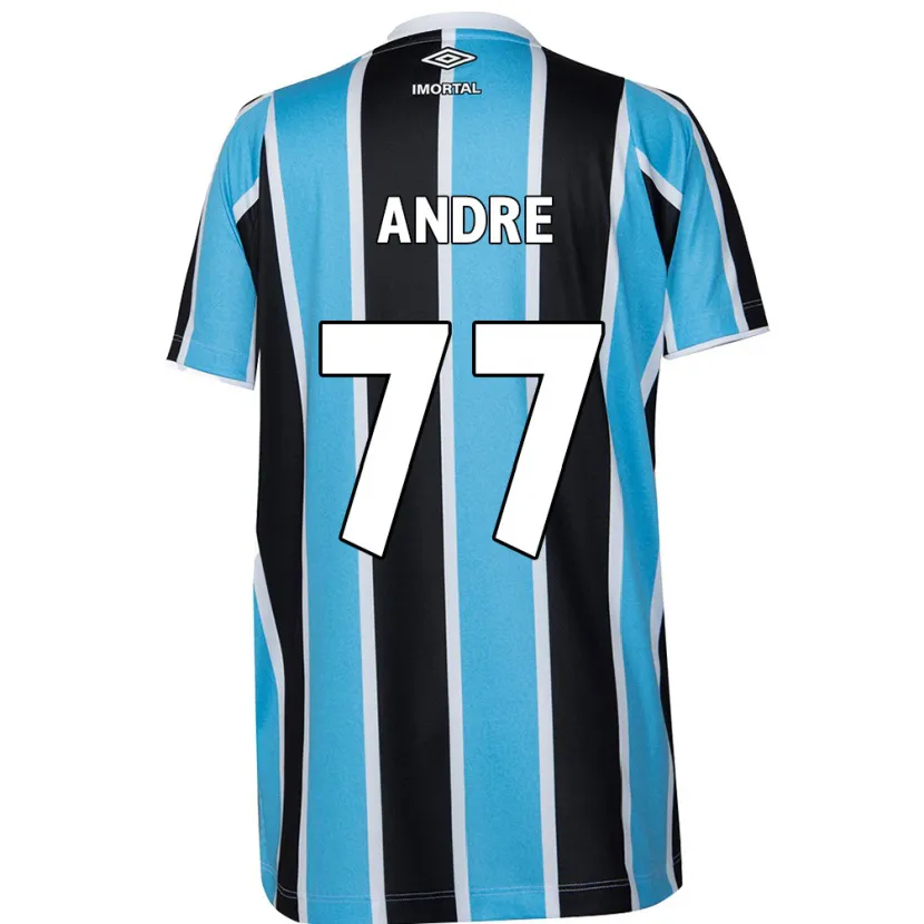 Danxen Kinderen André Henrique #77 Blauw Zwart Wit Thuisshirt Thuistenue 2024/25 T-Shirt