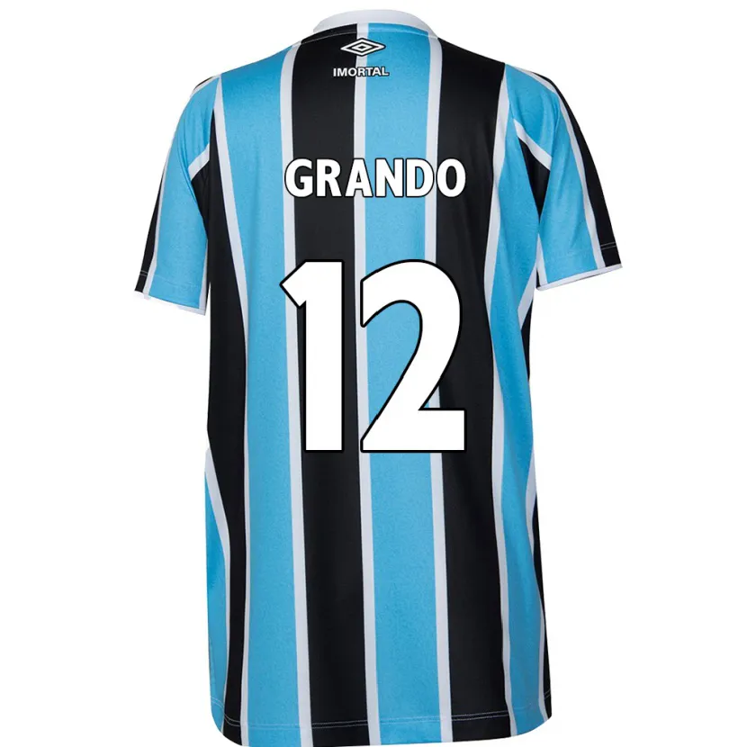 Danxen Kinderen Gabriel Grando #12 Blauw Zwart Wit Thuisshirt Thuistenue 2024/25 T-Shirt