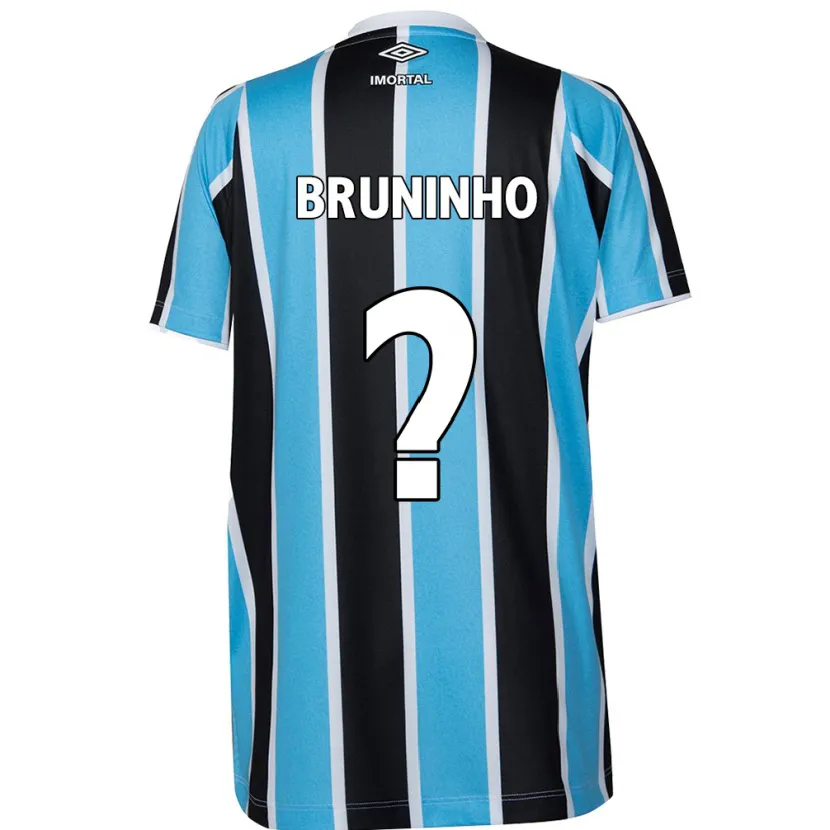 Danxen Kinderen Bruninho #0 Blauw Zwart Wit Thuisshirt Thuistenue 2024/25 T-Shirt