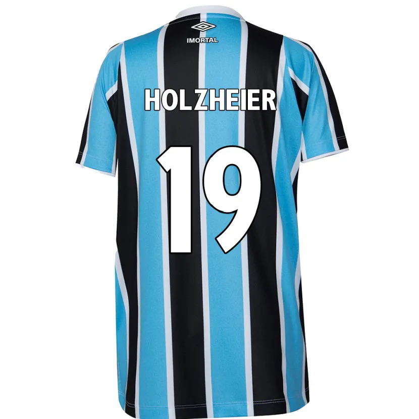 Danxen Kinderen Agostina Holzheier #19 Blauw Zwart Wit Thuisshirt Thuistenue 2024/25 T-Shirt