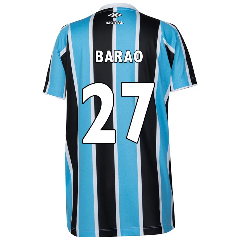 Danxen Kinderen Dani Barão #27 Blauw Zwart Wit Thuisshirt Thuistenue 2024/25 T-Shirt