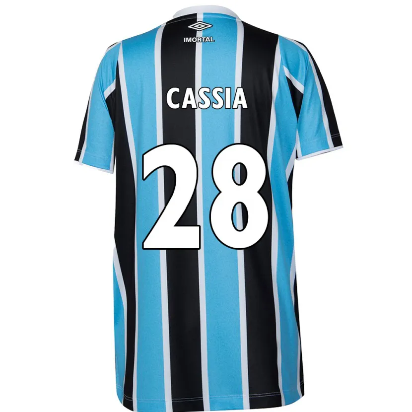 Danxen Kinderen Cássia #28 Blauw Zwart Wit Thuisshirt Thuistenue 2024/25 T-Shirt