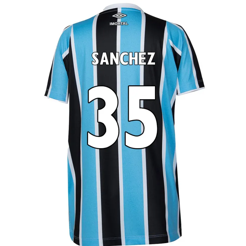 Danxen Kinderen Lari Sanchez #35 Blauw Zwart Wit Thuisshirt Thuistenue 2024/25 T-Shirt