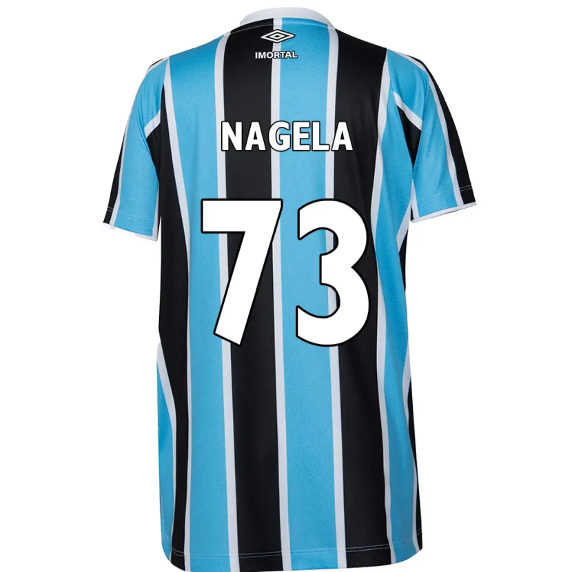 Danxen Kinderen Nágela #73 Blauw Zwart Wit Thuisshirt Thuistenue 2024/25 T-Shirt