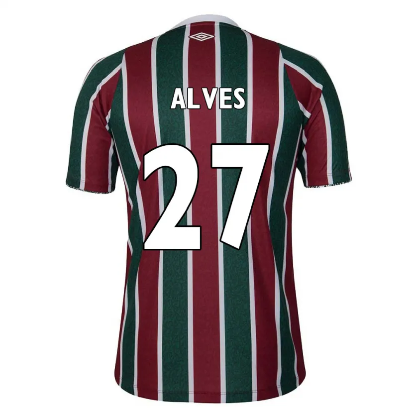 Danxen Kinderen Felipe Alves #27 Groen Kastanjebruin Wit Thuisshirt Thuistenue 2024/25 T-Shirt