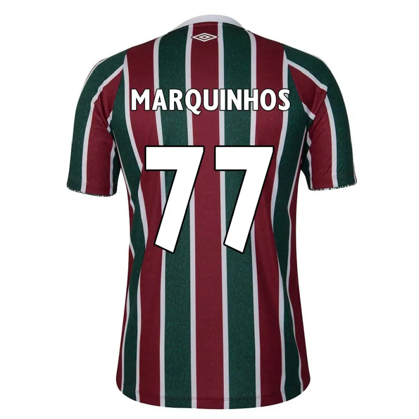 Danxen Kinderen Marquinhos #77 Groen Kastanjebruin Wit Thuisshirt Thuistenue 2024/25 T-Shirt