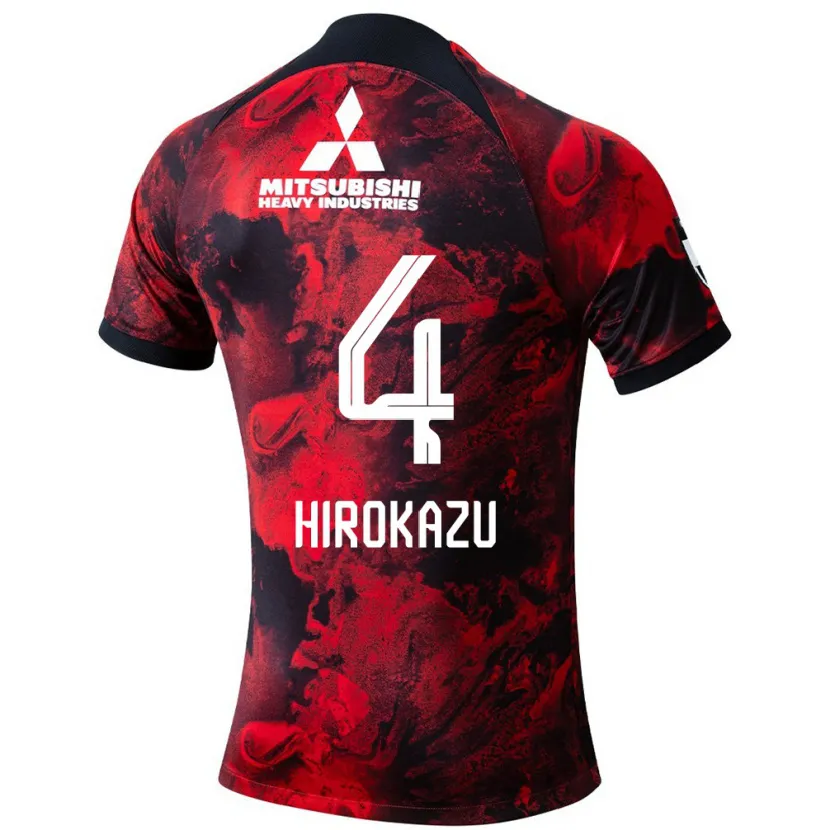 Danxen Kinderen Hirokazu Ishihara #4 Rood Zwart Thuisshirt Thuistenue 2024/25 T-Shirt