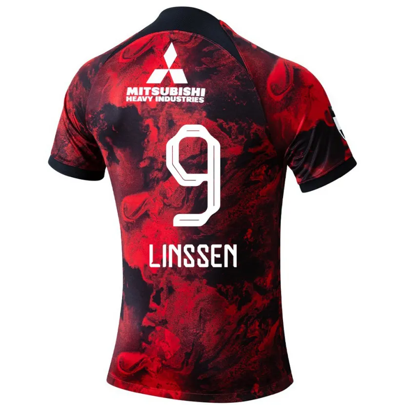 Danxen Kinderen Bryan Linssen #9 Rood Zwart Thuisshirt Thuistenue 2024/25 T-Shirt