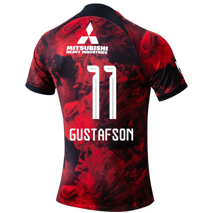 Danxen Kinderen Samuel Gustafson #11 Rood Zwart Thuisshirt Thuistenue 2024/25 T-Shirt