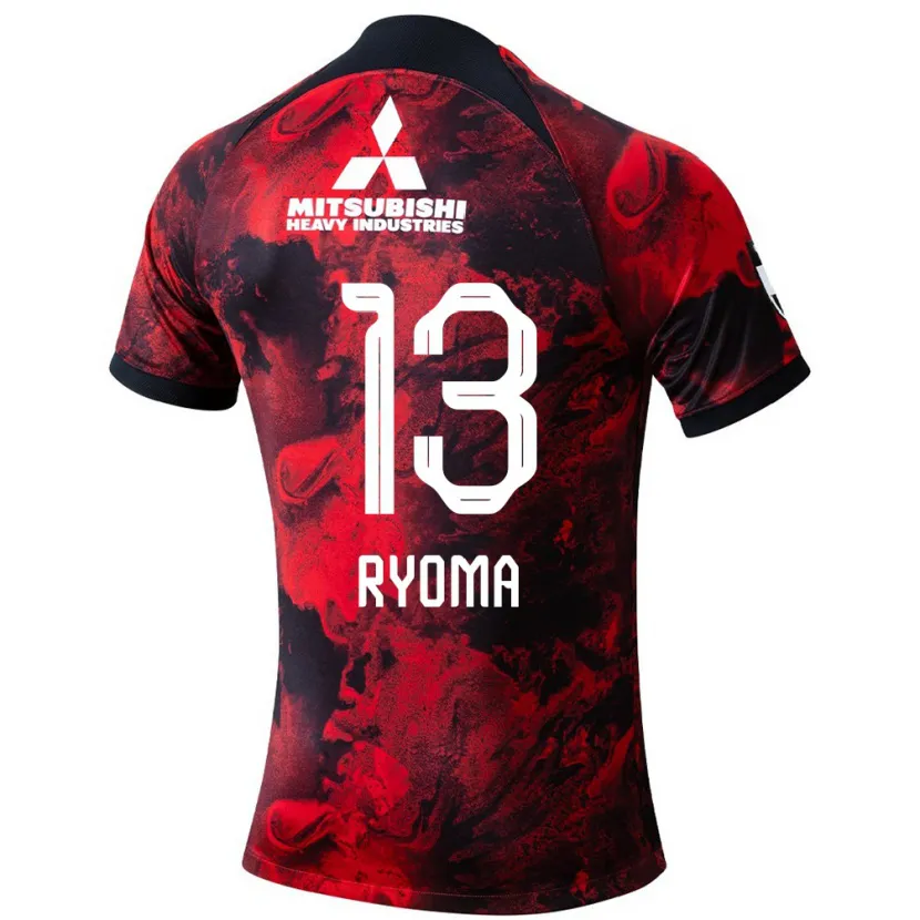 Danxen Kinderen Ryoma Watanabe #13 Rood Zwart Thuisshirt Thuistenue 2024/25 T-Shirt