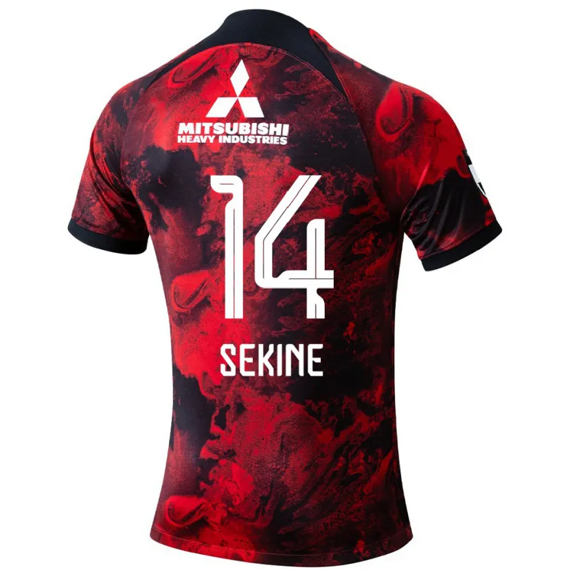 Danxen Kinderen Takahiro Sekine #14 Rood Zwart Thuisshirt Thuistenue 2024/25 T-Shirt