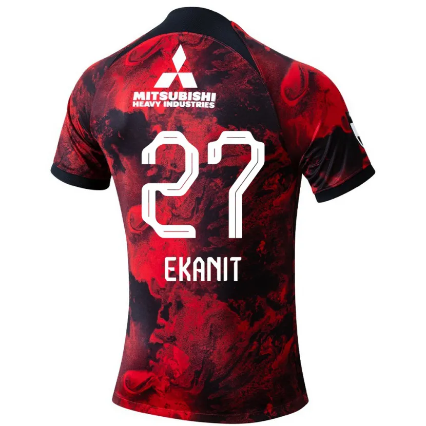 Danxen Kinderen Ekanit Panya #27 Rood Zwart Thuisshirt Thuistenue 2024/25 T-Shirt