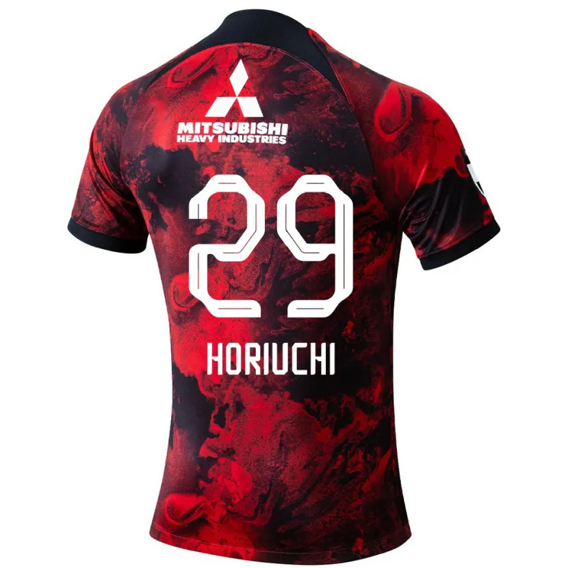 Danxen Kinderen Yota Horiuchi #29 Rood Zwart Thuisshirt Thuistenue 2024/25 T-Shirt