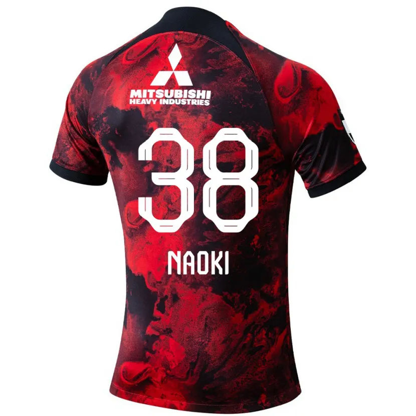 Danxen Kinderen Naoki Maeda #38 Rood Zwart Thuisshirt Thuistenue 2024/25 T-Shirt