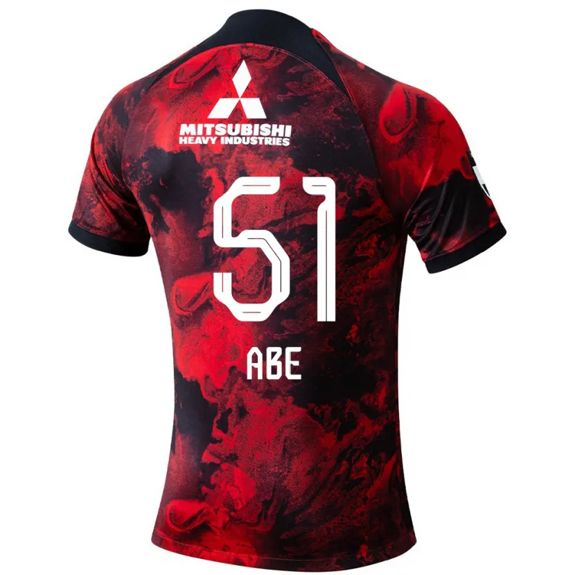 Danxen Kinderen Shintaro Abe #51 Rood Zwart Thuisshirt Thuistenue 2024/25 T-Shirt